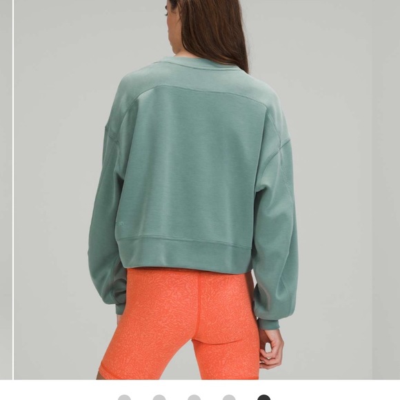 Lululemon Perfectly Oversized Cropped Crew *Softstreme* in Tidewater Teal - Picture 2 of 8
